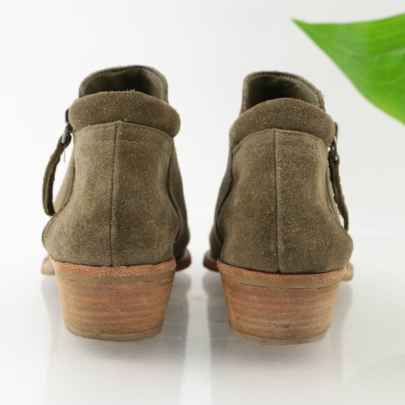 Steve Madden Womens Tobii Boot Size 6.5 Olive Suede Block Heel Bootie Comfy - Picture 4 of 13